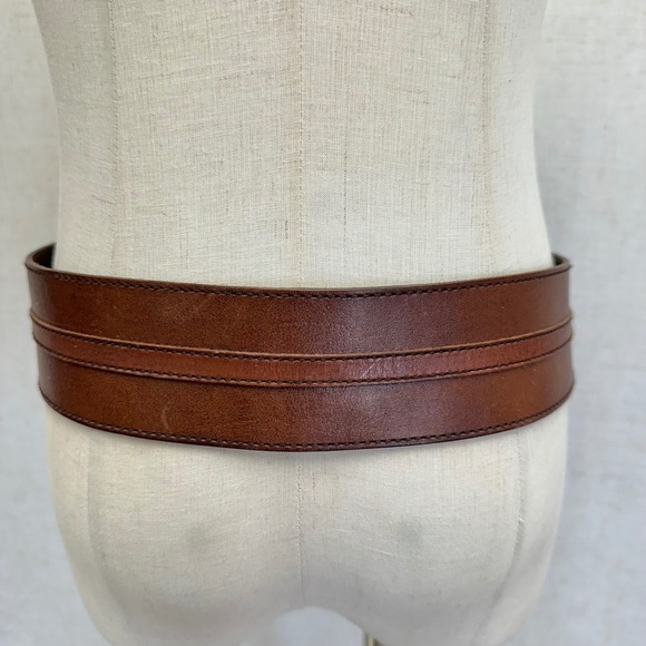 Ralph Lauren Brown Leather O Ring Belt Genuine Leather Size Medium - Picture 10 of 13